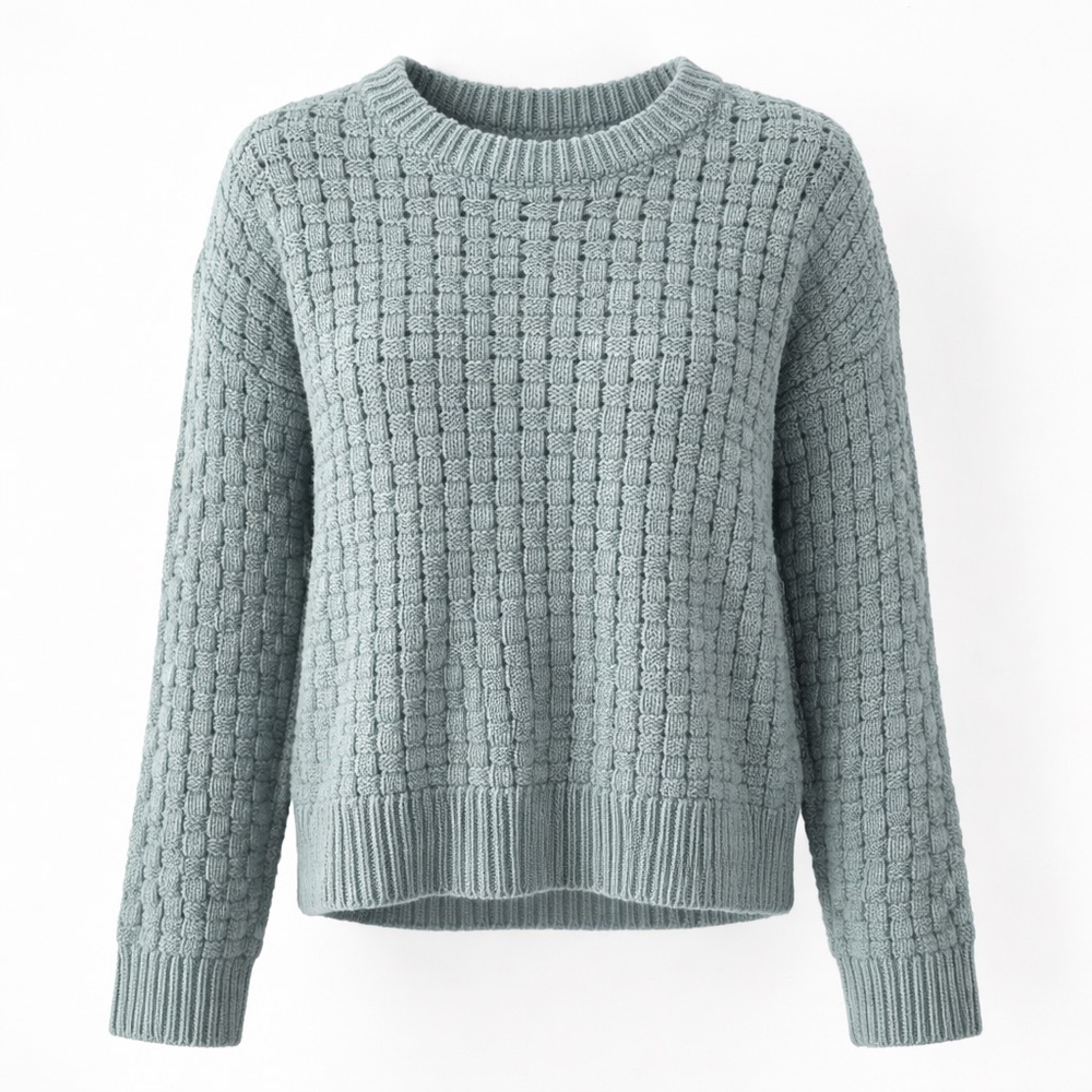 Madewell Mint Green Waffle Knit Crewneck Sweater XXS
